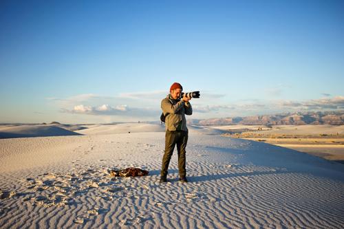 Jesse Brantman in the high desert with camera